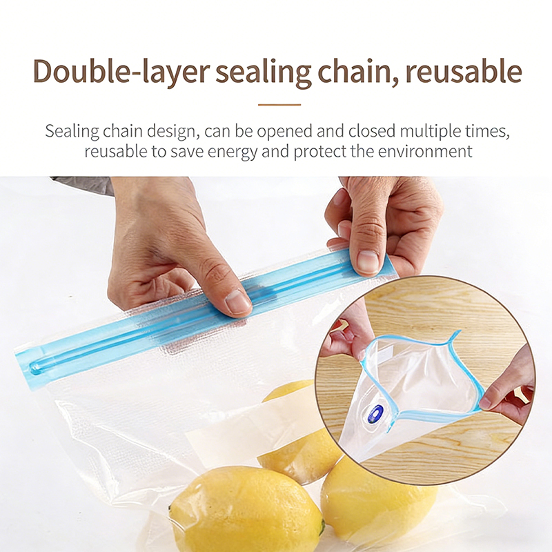 Meal Prep Ziplock - New Reusable Vacuum Sealer Bags With