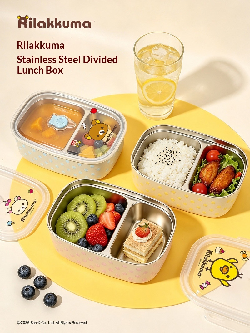 Meal Prep Box - Rilakkuma Stainless Steel Bento Box Divided