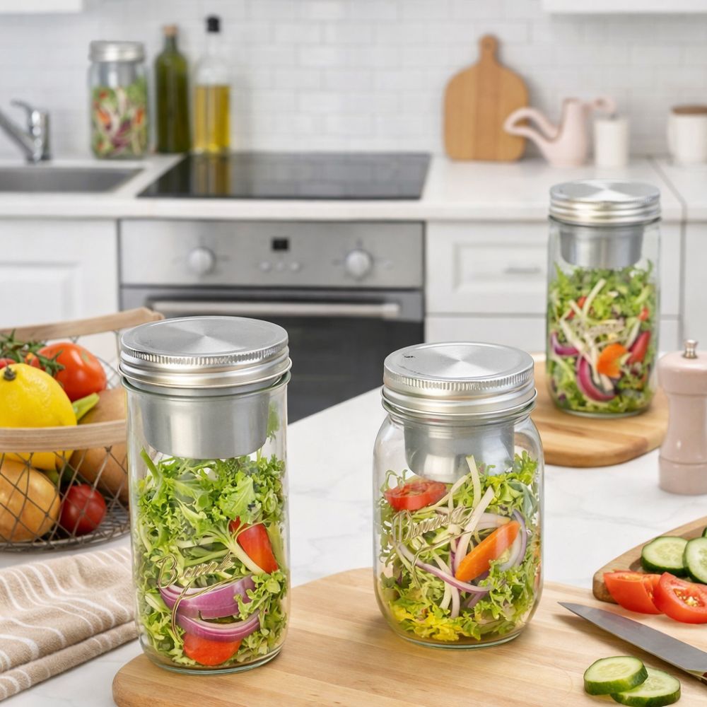 Meal Prep Weekly - 16/24 Oz Salad Glass Jars Wide