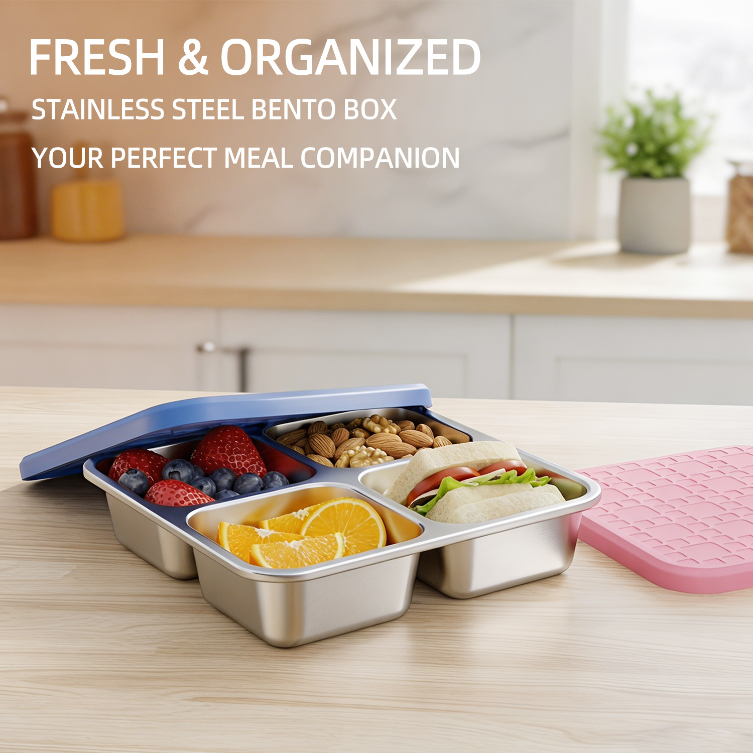 Meal Prep Box - 304 Stainless Steel Divided Lunch Container