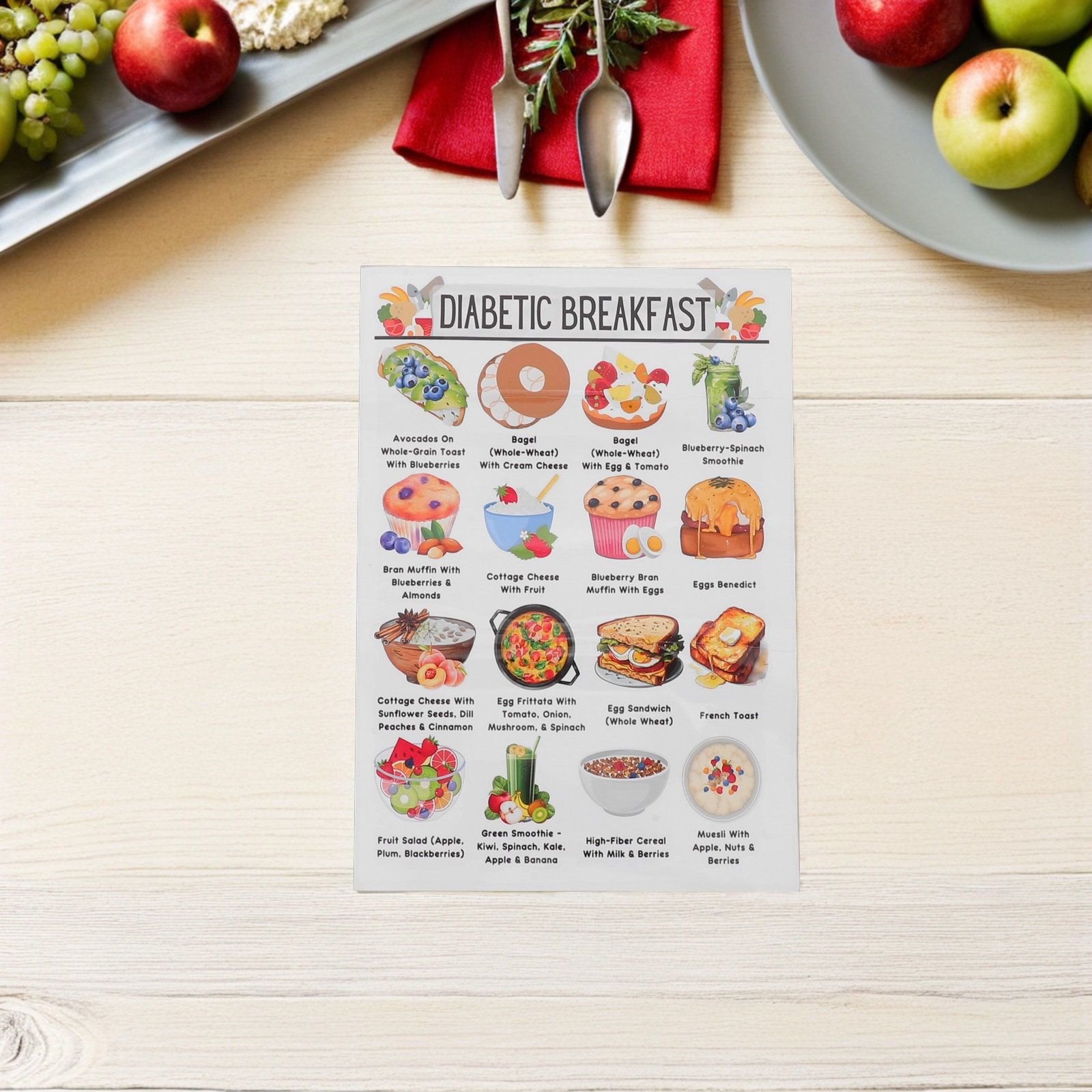 3Pcs Diabetic Grocery Chart Pr - đánh giá và giá Meal Prep Diet